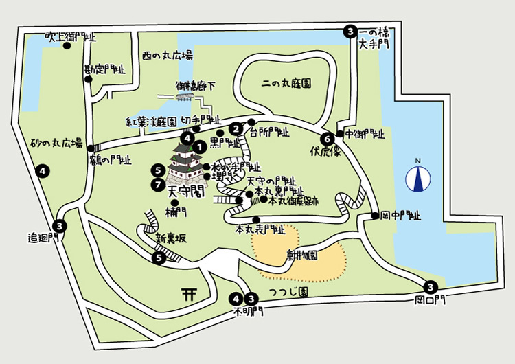 和歌山城道案内マップ